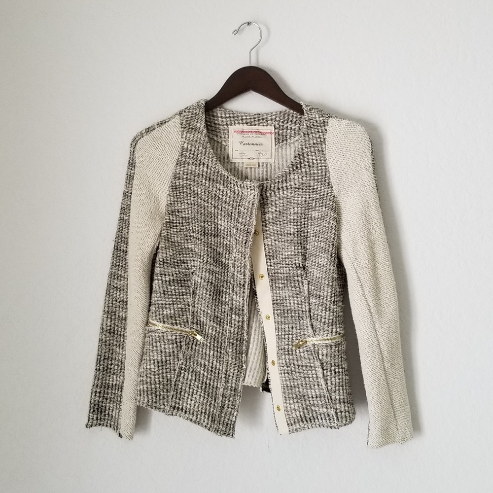 Anthropologie Cartonnier glimmer tweed jacket